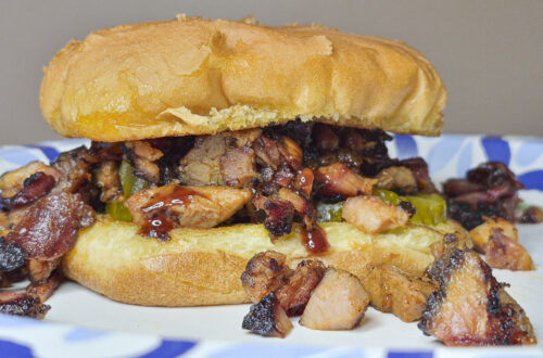 Mesquite Smoked Chopped Pork Shoulder Sandwich