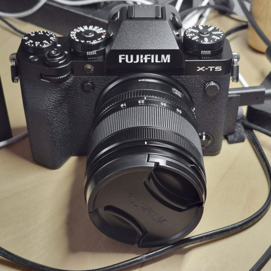 Fujifilm X-T5 camera and lens