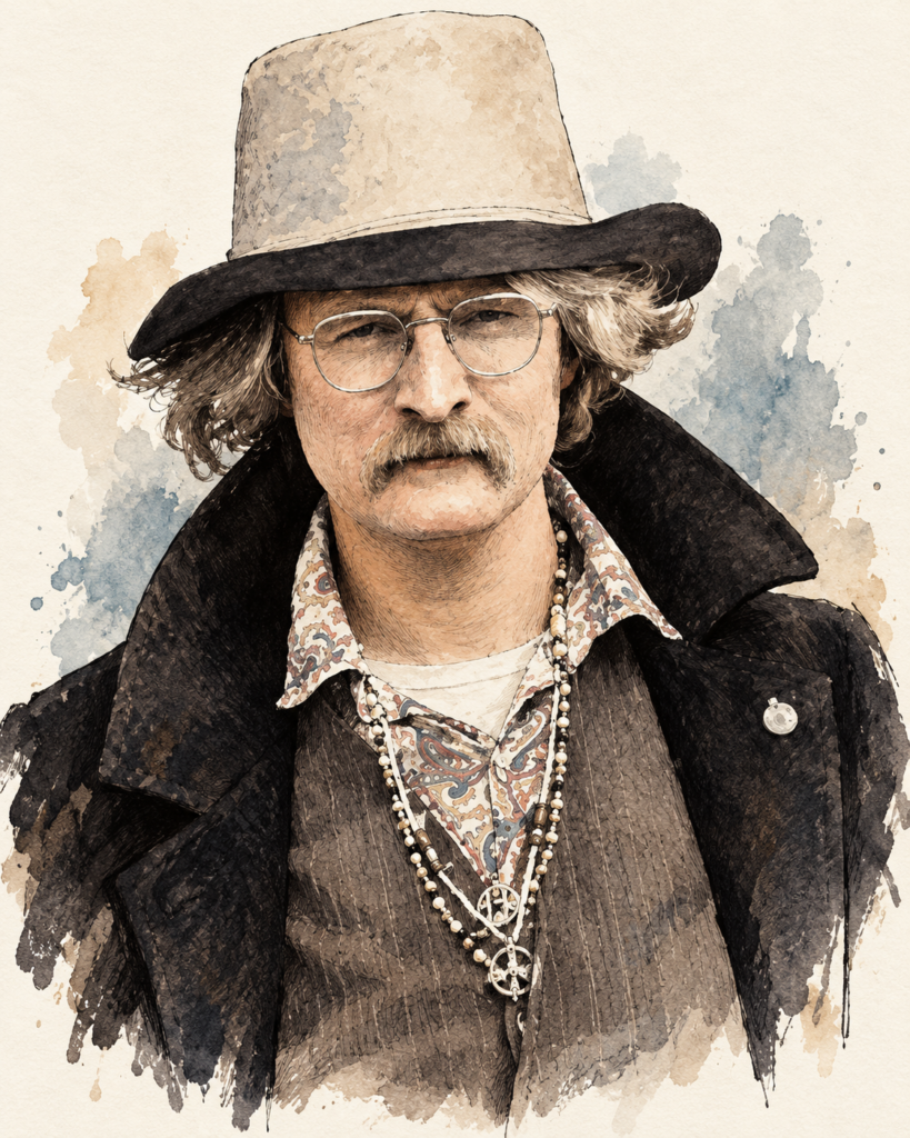 AI Generated Watercolor Portrait of Richard Brautigan