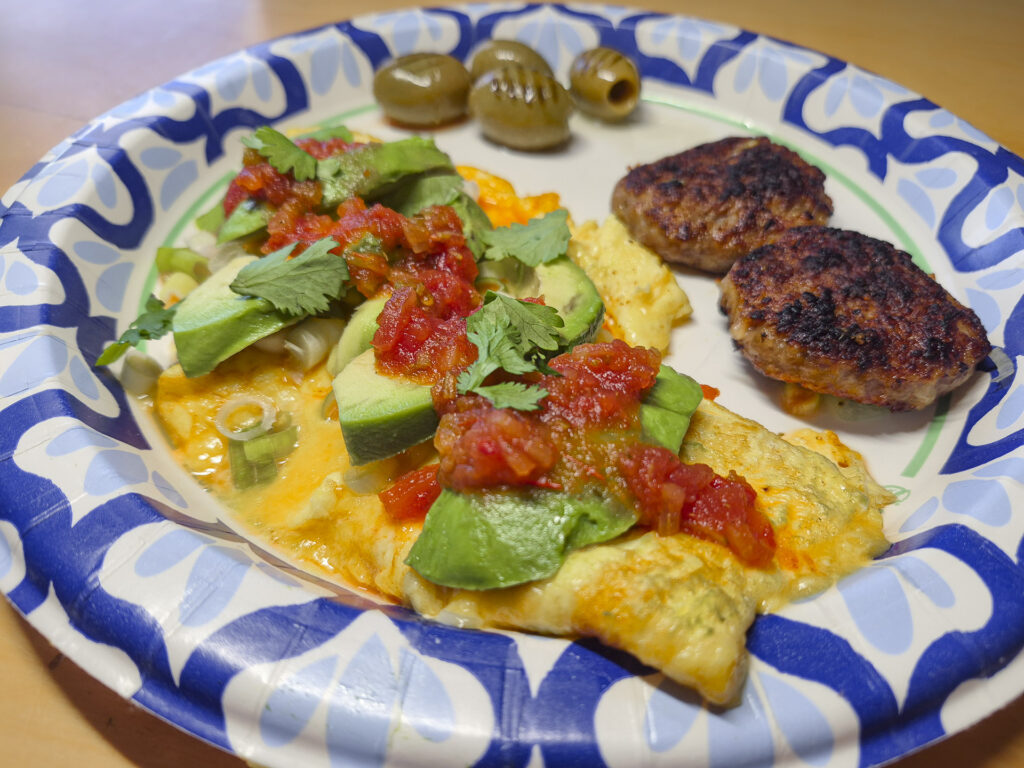 Cheddar Cheese Omelet, Avocado, Salsa, Green Onion,